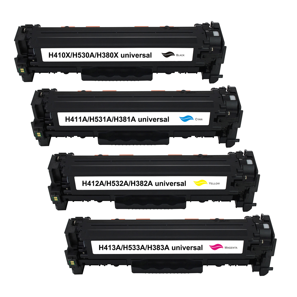 H530/1/2/3AU Ersatz für CE410X/CC530A/CF380X/Cartridge 718K C/K/M/Y Toner cartridge HP Reman K:4400 C/M/Y:2800 Seiten