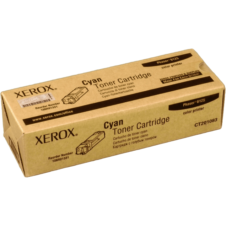 Original Xerox 106R01331 / 106R01335 Toner cyan, Kapazität bis zu 1 000 Seiten