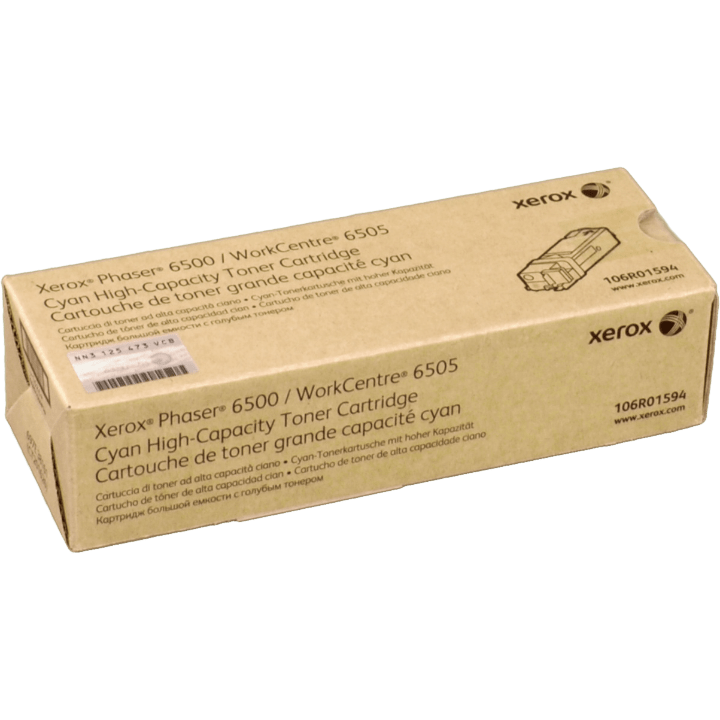Original Xerox 106R01594 / 106R01601 Toner cyan, Kapazität bis zu 2 500 Seiten